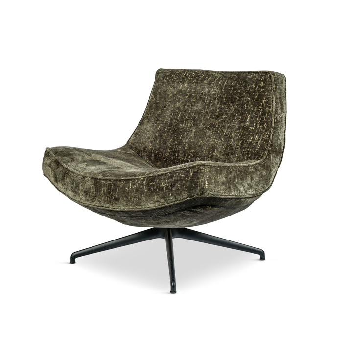 fauteuil stof groen metalen poot zwart