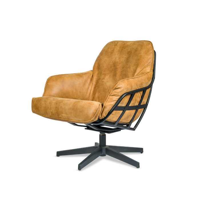 Leer bruin cognac fauteuil