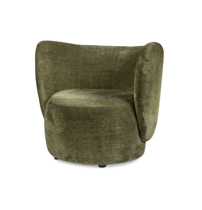 Fauteuil stof groen rond