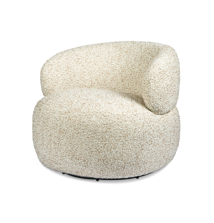 Draaibare fauteuil rond beige