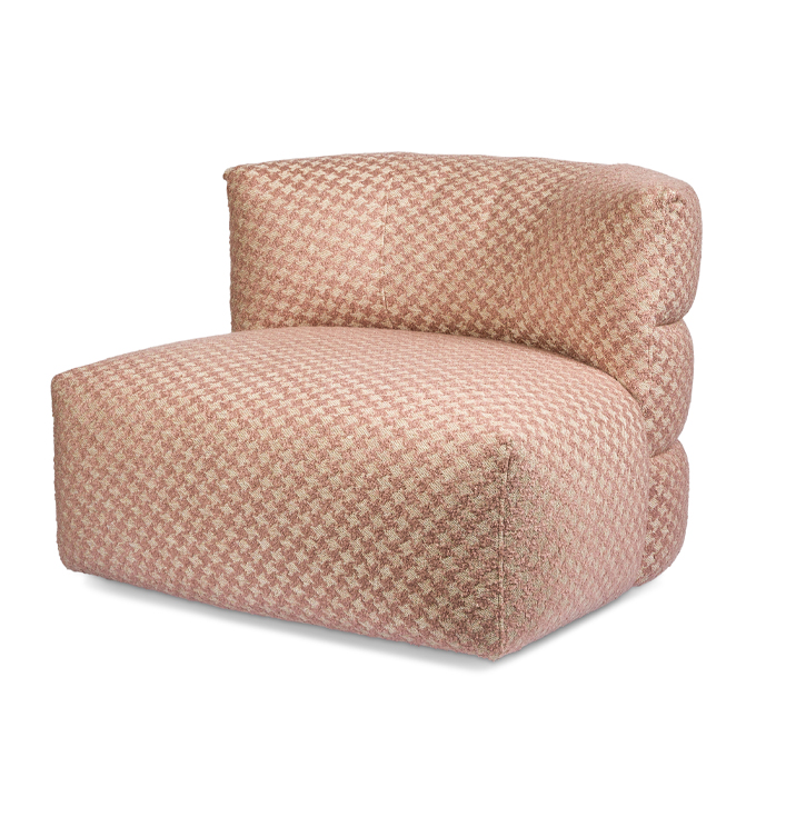 Fauteuil stof roze patroon draaibaar